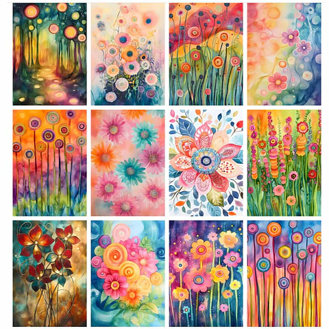 Pack 119 Láminas Flores Surrealistas