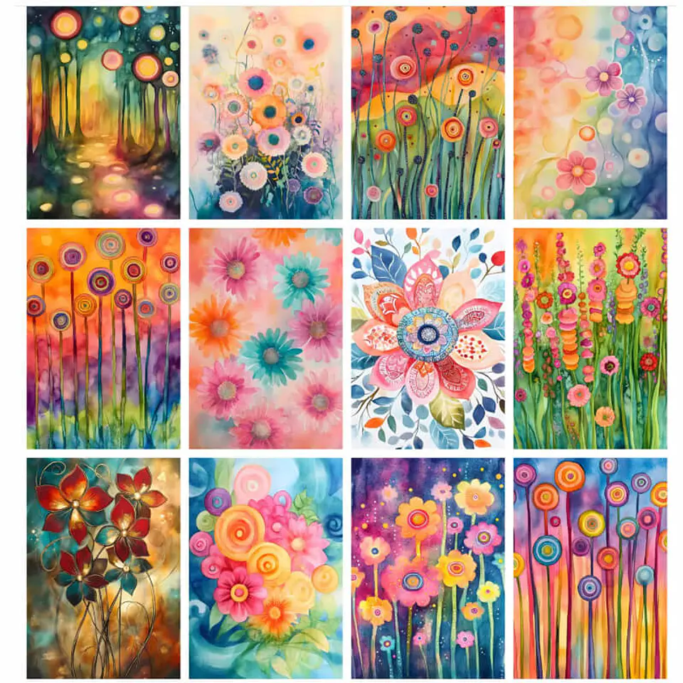 Pack 119 Láminas Flores Surrealistas 2