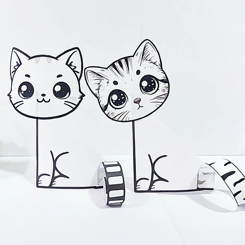 Gatitos Plegables para Colorear