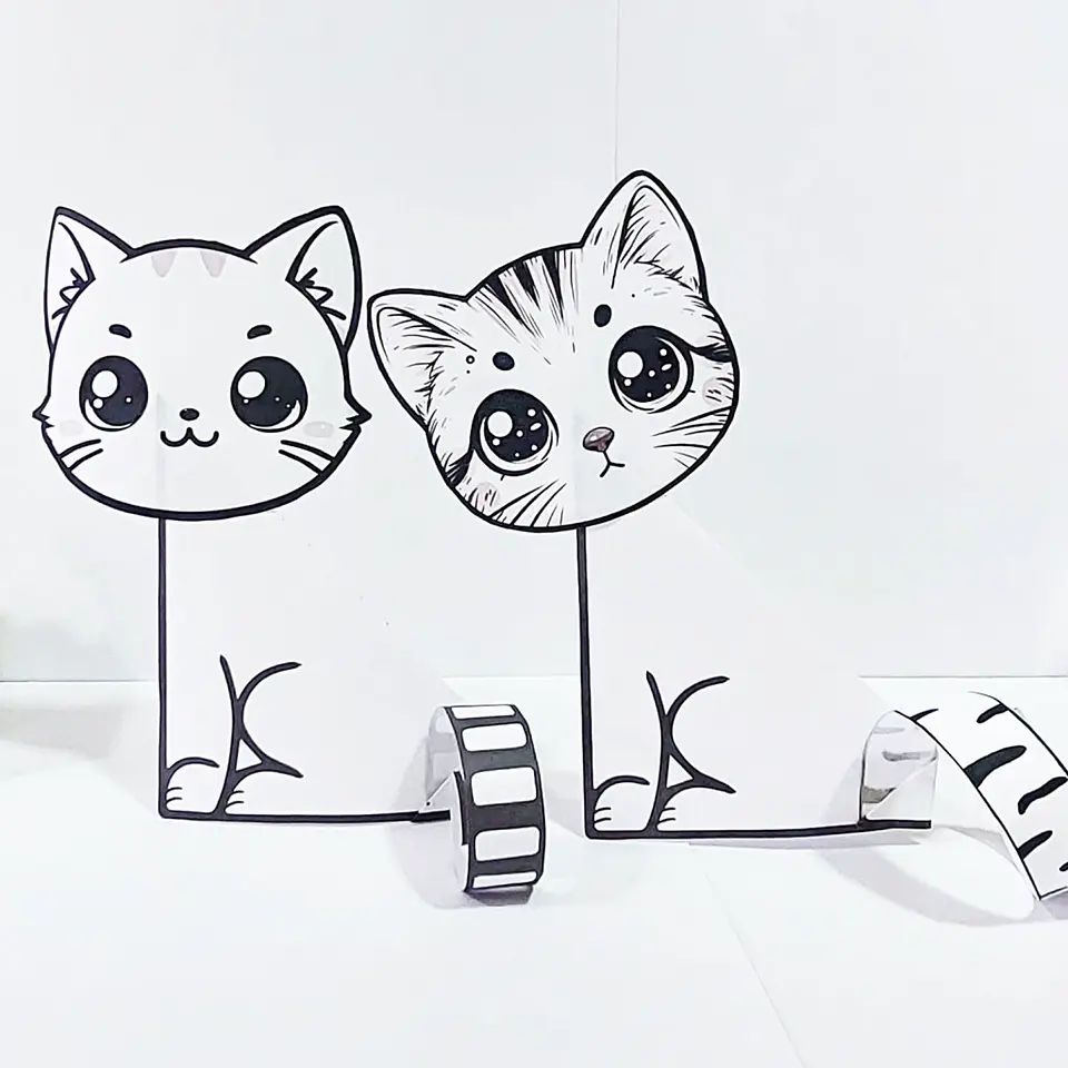 Gatitos Plegables para Colorear 2