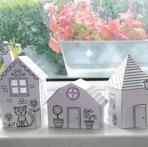 SET 4 CASITAS DE PAPEL (imprimibles)