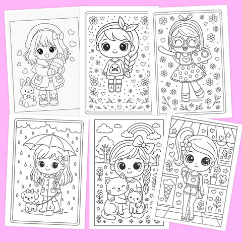 Cuaderno para Colorear Imprimible para Niñas de 3 a 7 años