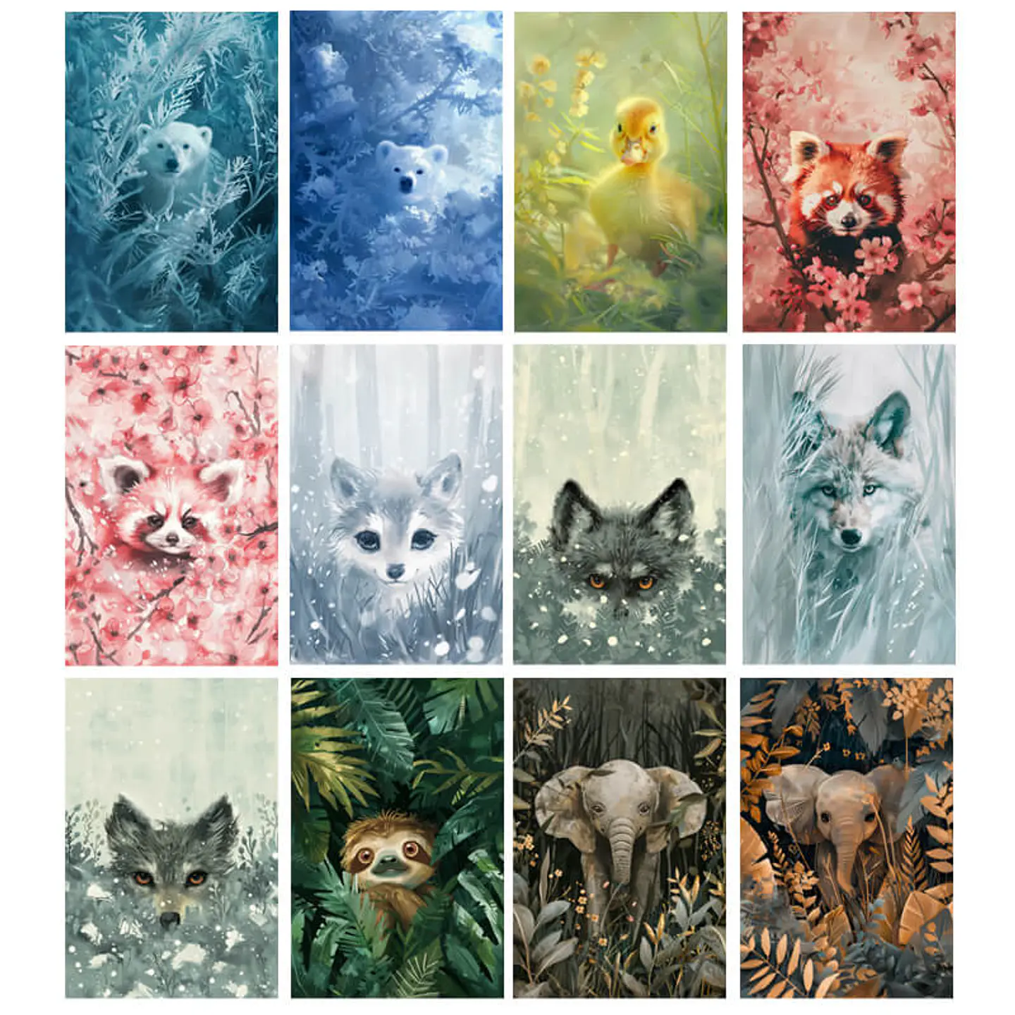 Pack 100 Animales Curiosos entre flores, bosques, y ramas 4