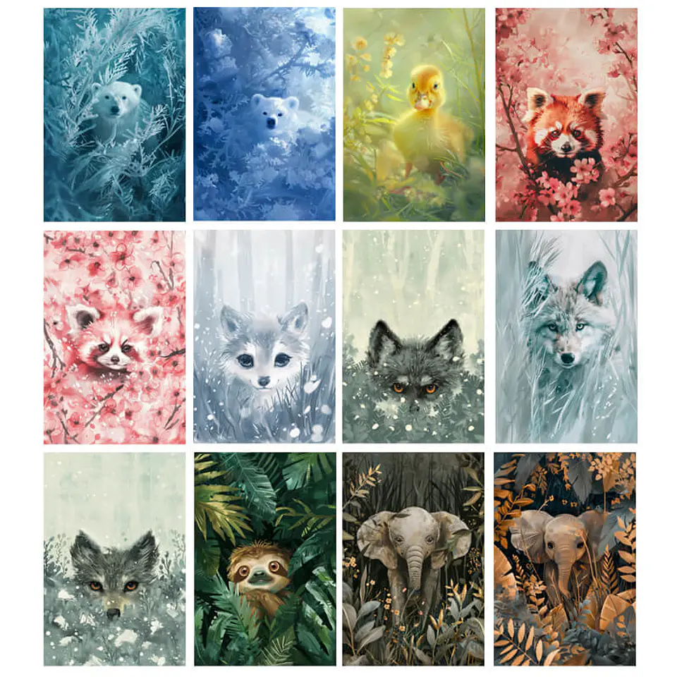 Pack 100 Animales Curiosos entre flores, bosques, y ramas 4