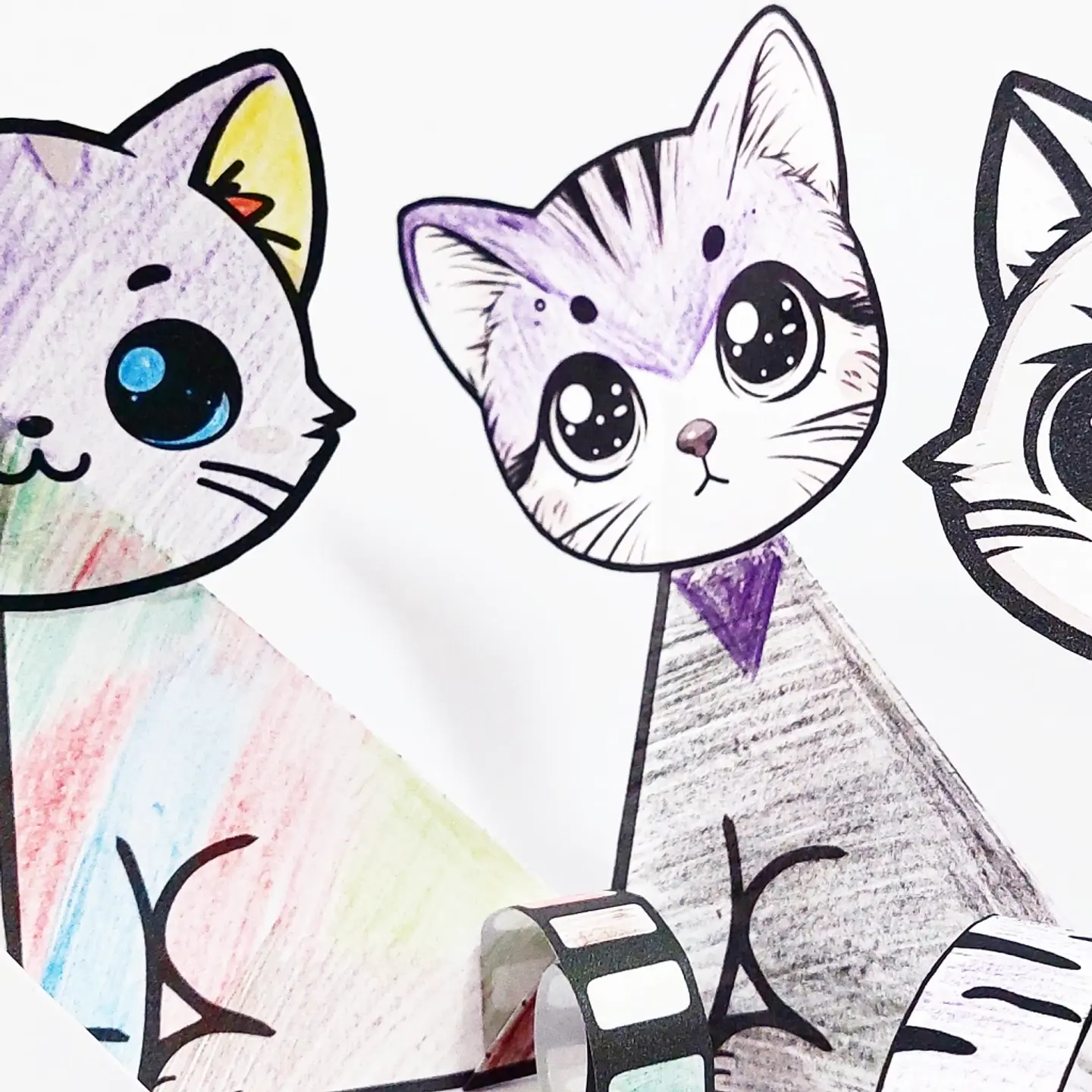 Gatitos Plegables para Colorear 3