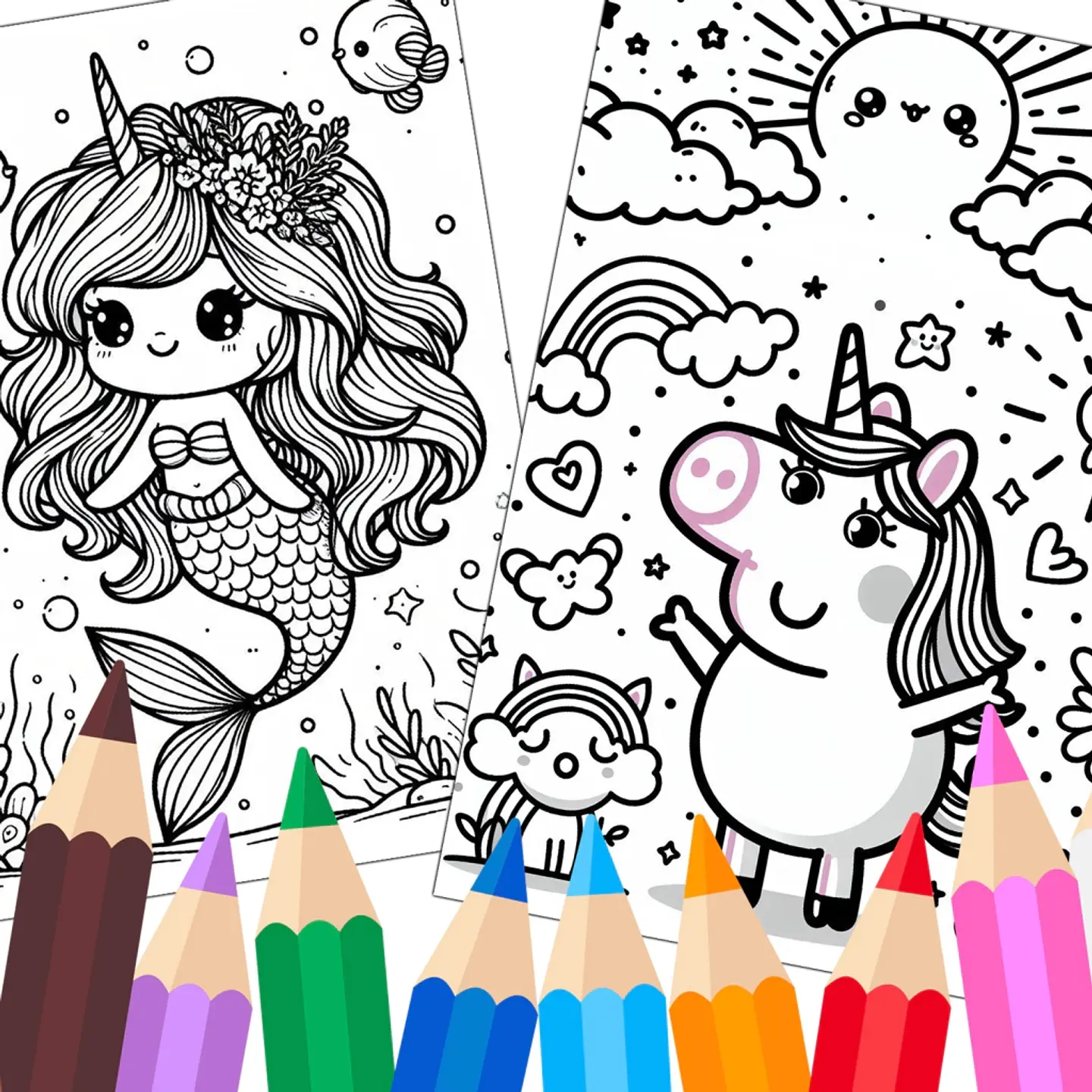Unicornios Fan para Colorear 2