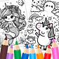 Unicornios Fan para Colorear - Miniatura 2