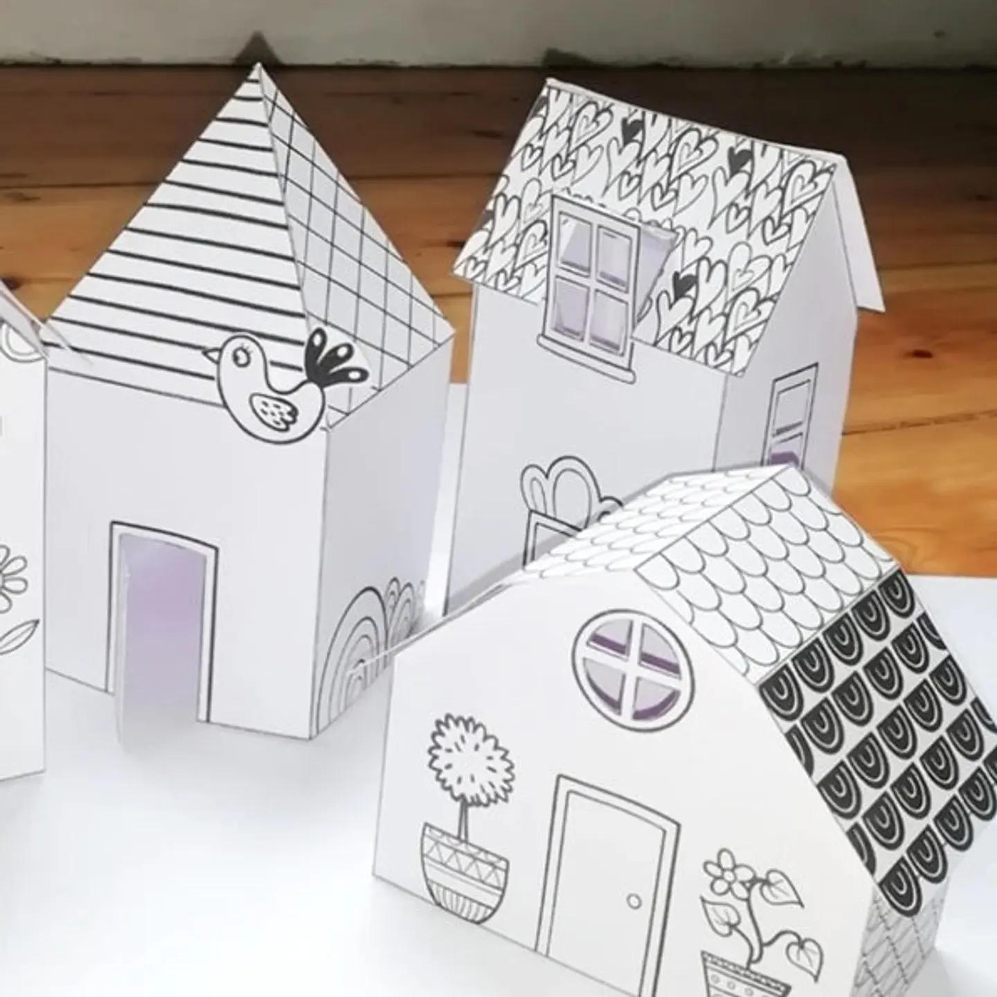 SET 4 CASITAS DE PAPEL (imprimibles) 3