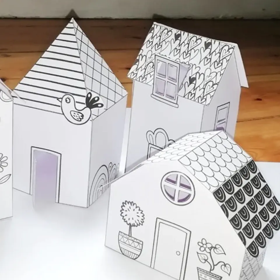 SET 4 CASITAS DE PAPEL (imprimibles) 3