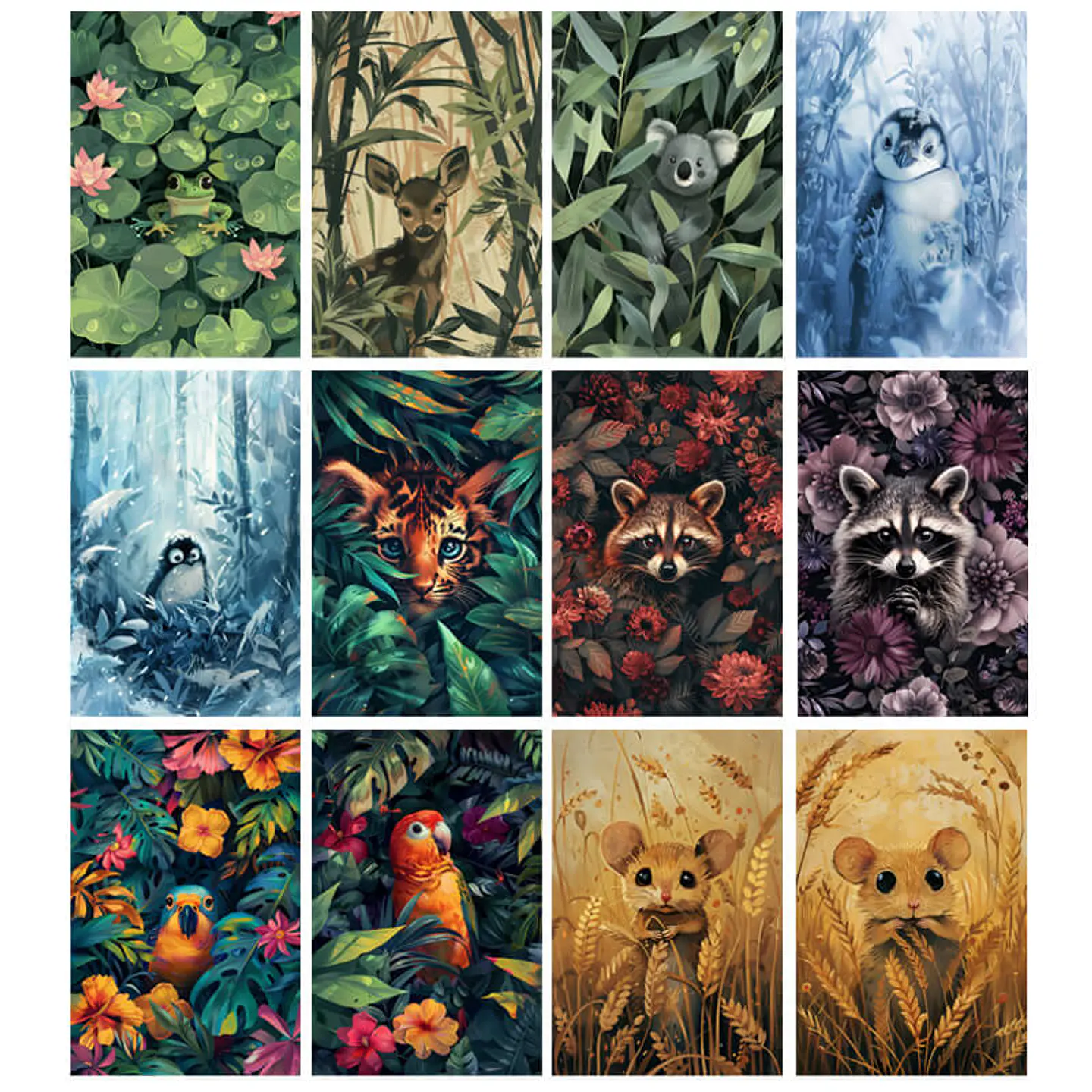 Pack 100 Animales Curiosos entre flores, bosques, y ramas 5