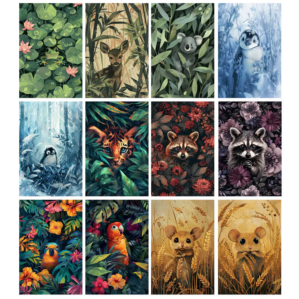 Pack 100 Animales Curiosos entre flores, bosques, y ramas 5