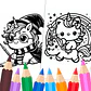 Unicornios Fan para Colorear - Miniatura 3