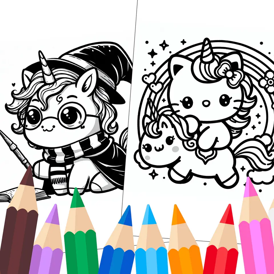 Unicornios Fan para Colorear 3