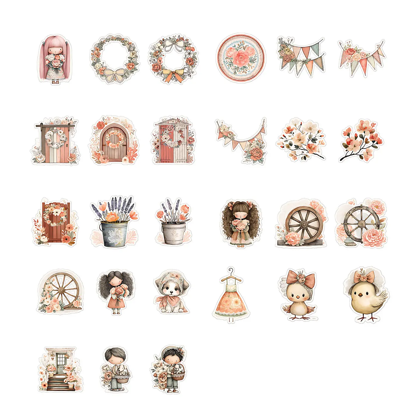 ✂️ Plancha para cortar - 170 Stickers Mundo Floral 7