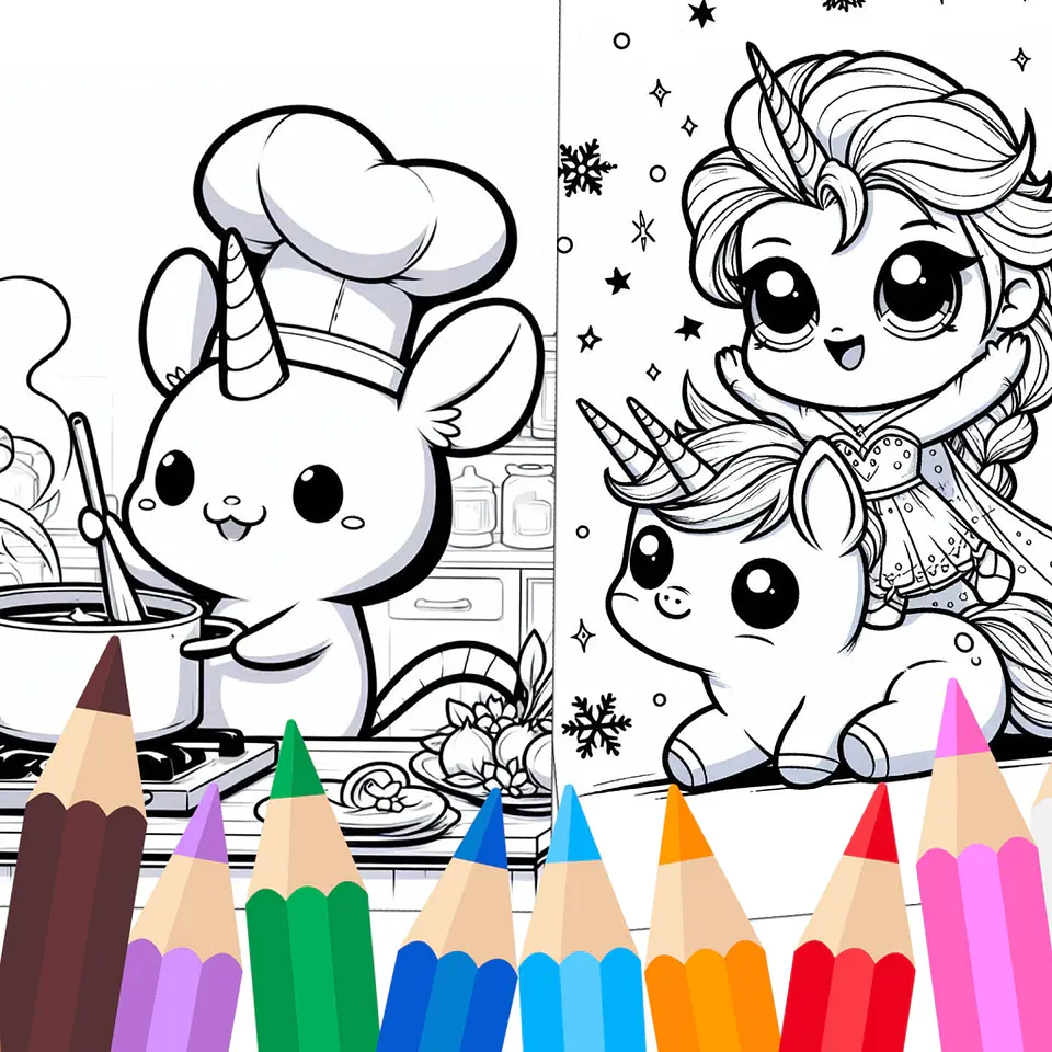 Unicornios Fan para Colorear 4