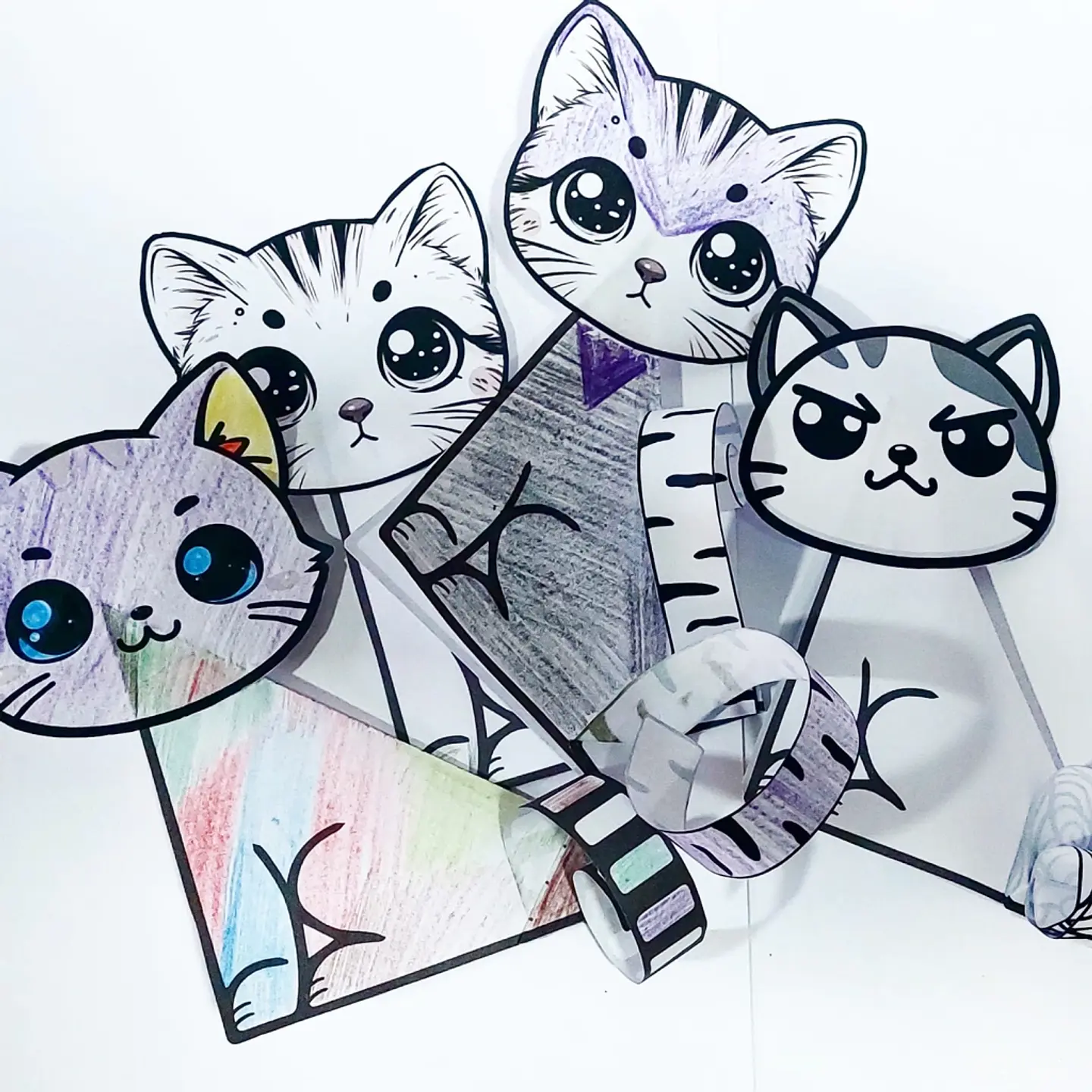 Gatitos Plegables para Colorear 5