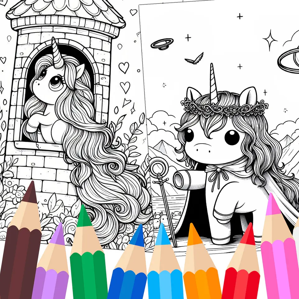 Unicornios Fan para Colorear 5
