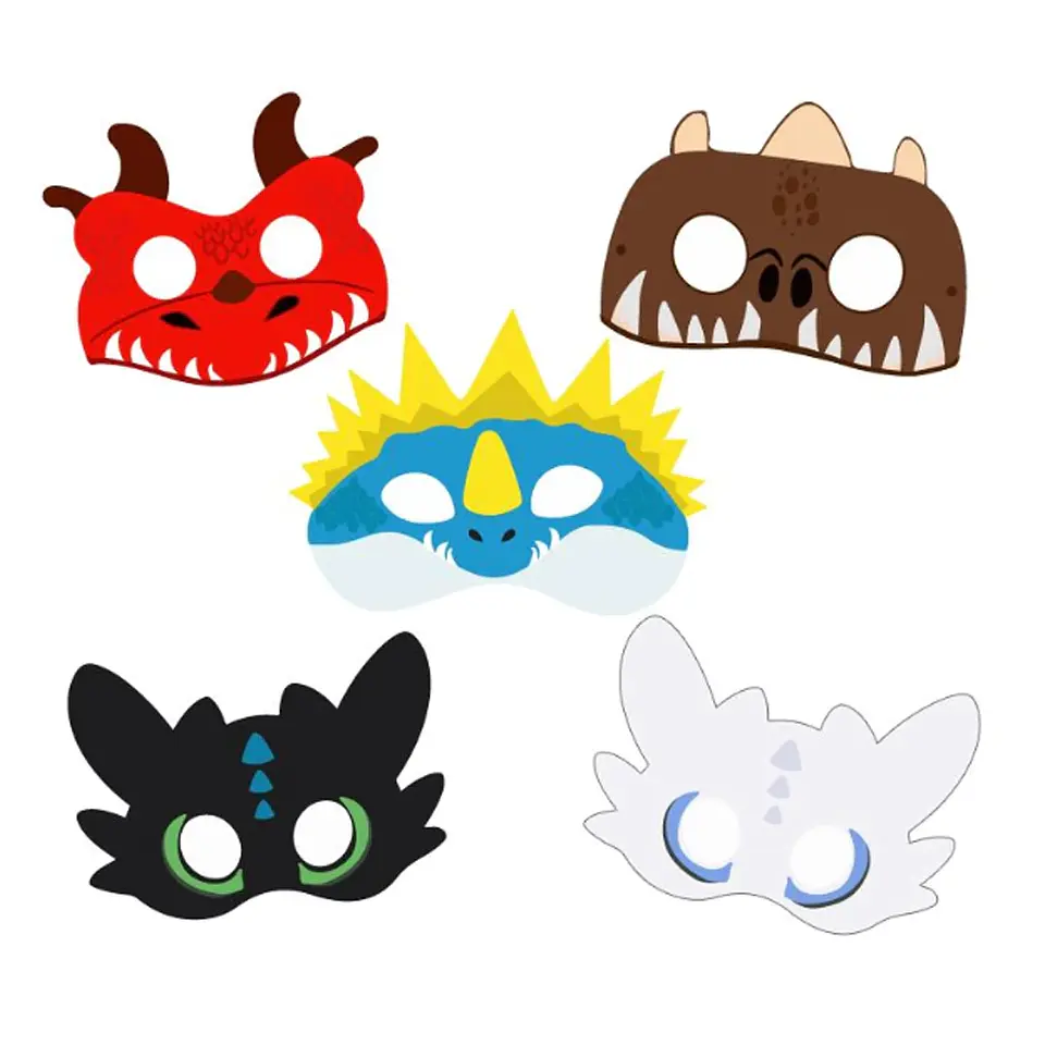 Máscaras de Dragónes Imprimibles 1