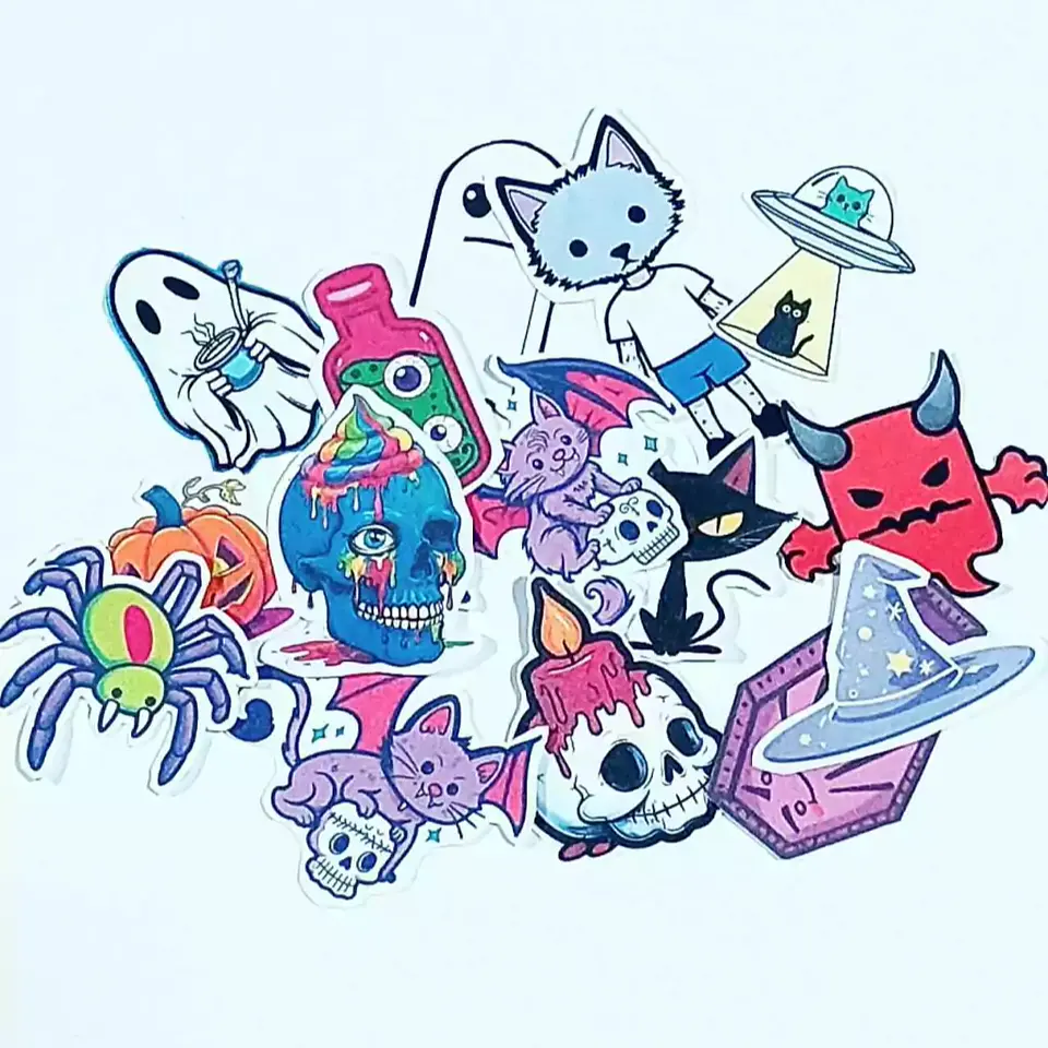 Plancha 15 Stickes Imprimibles Halloween 2