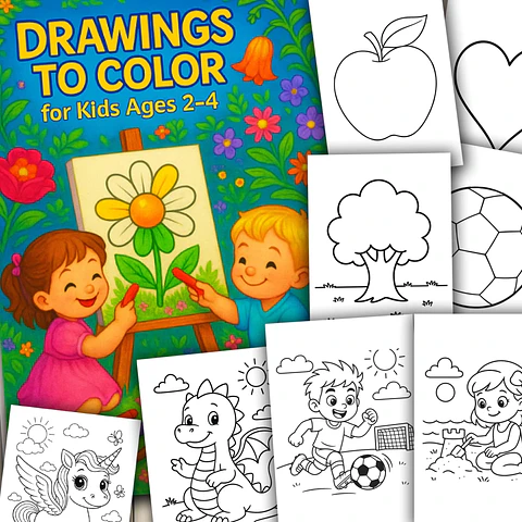Libro para Colorear Imprimible para Niños 2 a 4 años