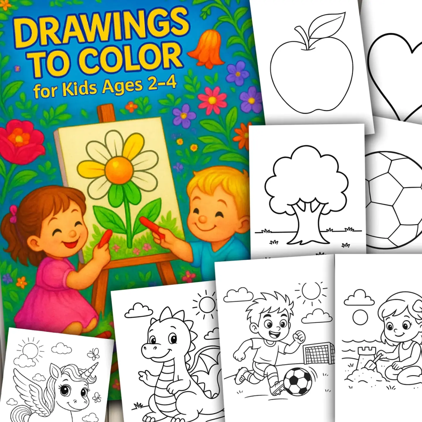 Libro para Colorear Imprimible para Niños 2 a 4 años 1
