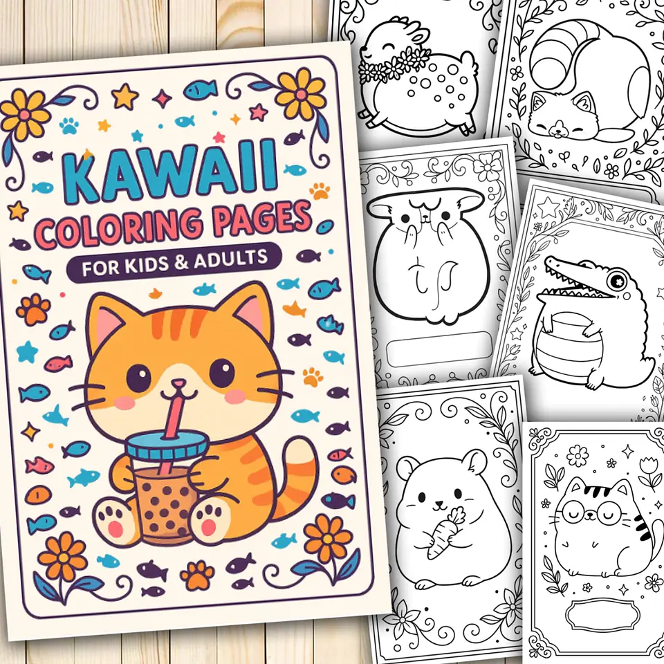 Criaturitas Kawaii para Colorear 1