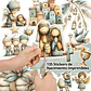 Pack 135 Stickers Nacimiento Navideño Imprimible - Miniatura 1
