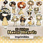 Plancha 30 Stickers Muñequitas Margarita Recortables - Miniatura 1