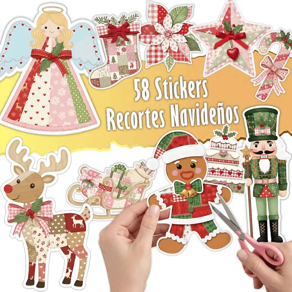 Set 58 Stikers Recortes Navidad Imprimible 1