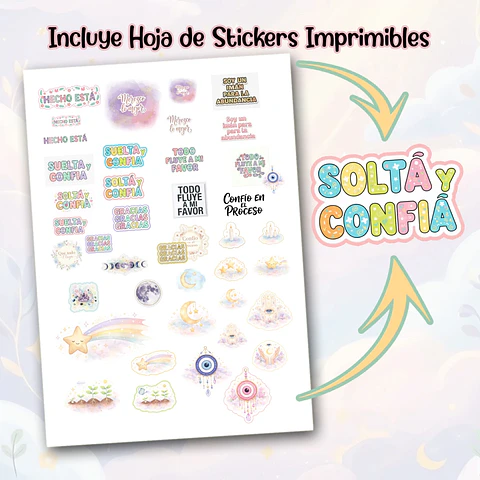 HOJA DE MANIFESTACIONES 2026 + Guía y Stickers ✨Imprimibles