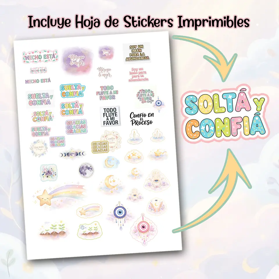 HOJA DE MANIFESTACIONES 2026 + Guía y Stickers ✨Imprimibles 2