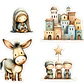 Pack 135 Stickers Nacimiento Navideño Imprimible - Miniatura 3