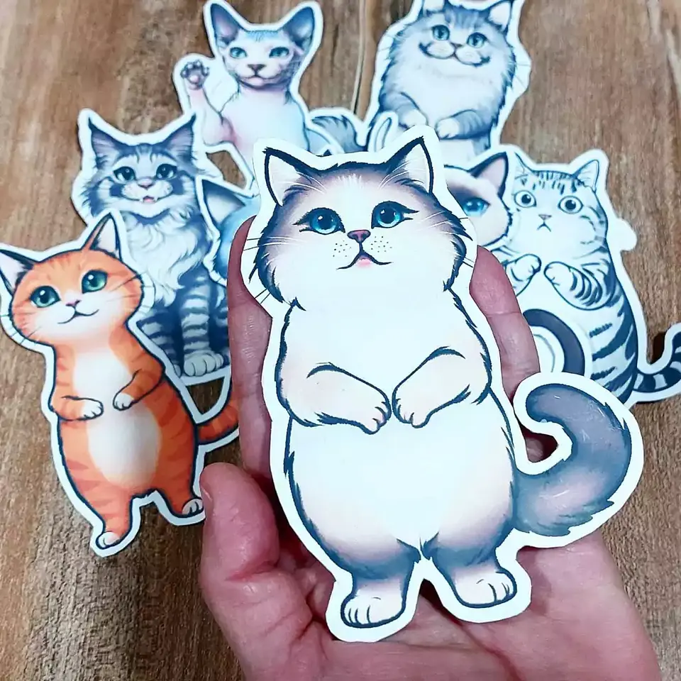 Set de 8 Marca-Páginas de Gatitos Imprimibles 4