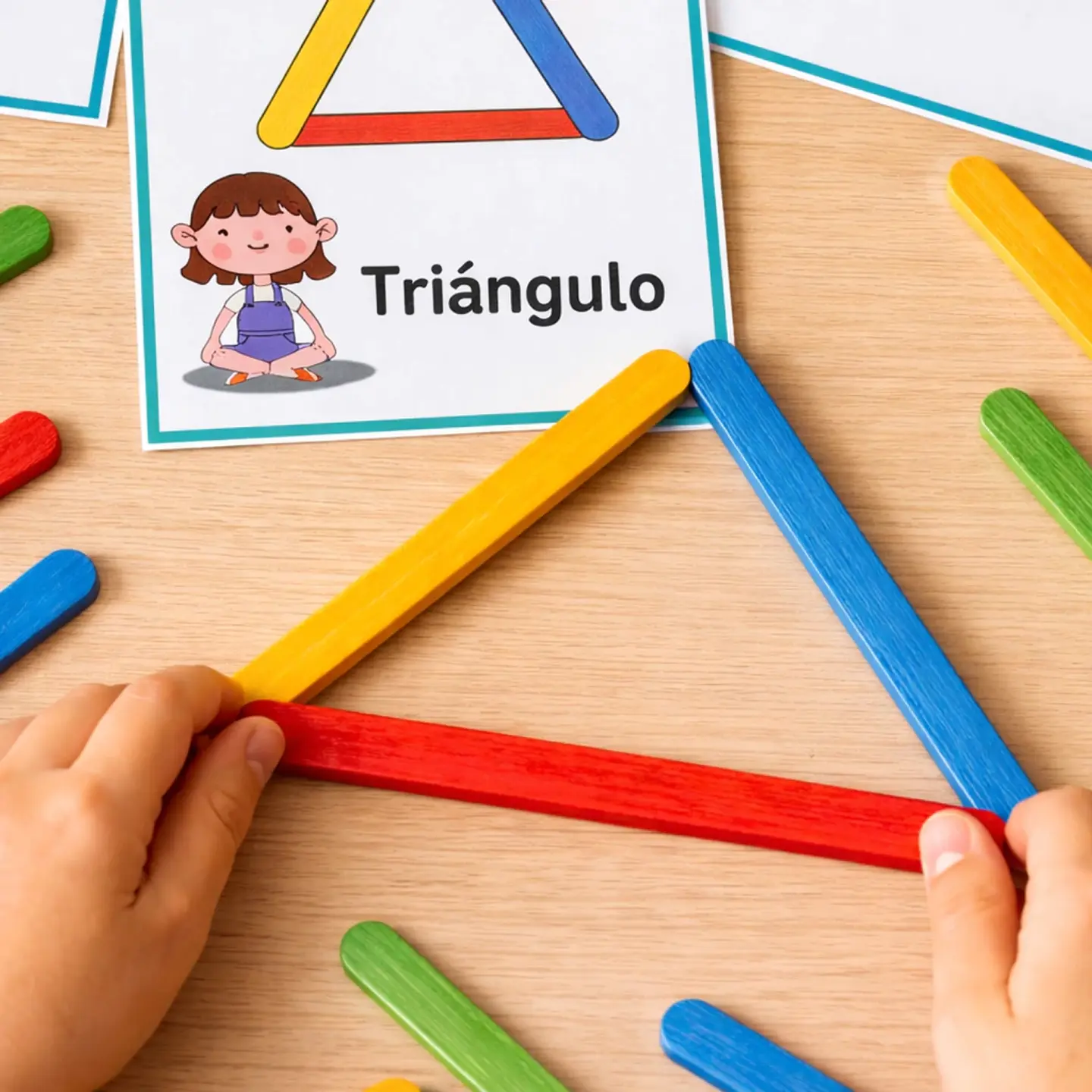 Actividad Montessori de Formas y Colores | Plantillas de Figuras con Palitos de Helado 2