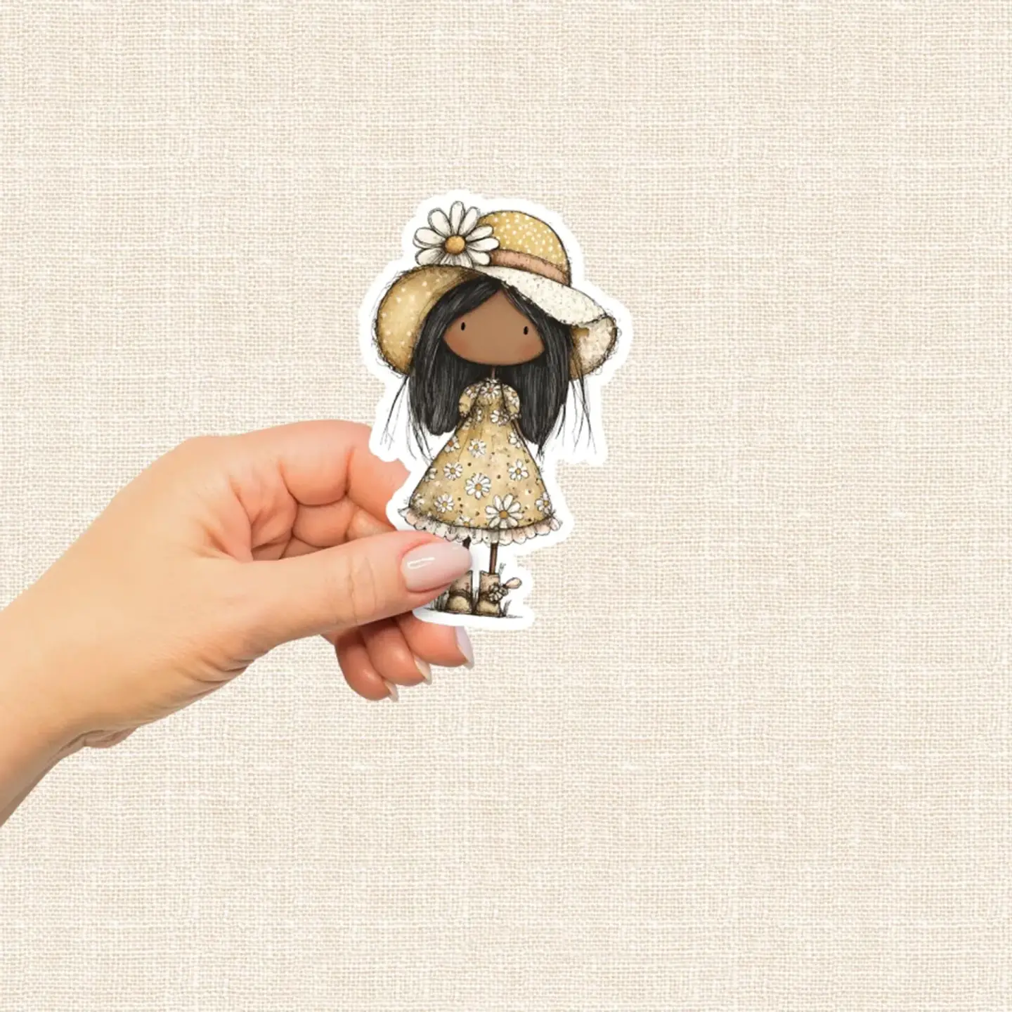 Plancha 30 Stickers Muñequitas Margarita Recortables 3