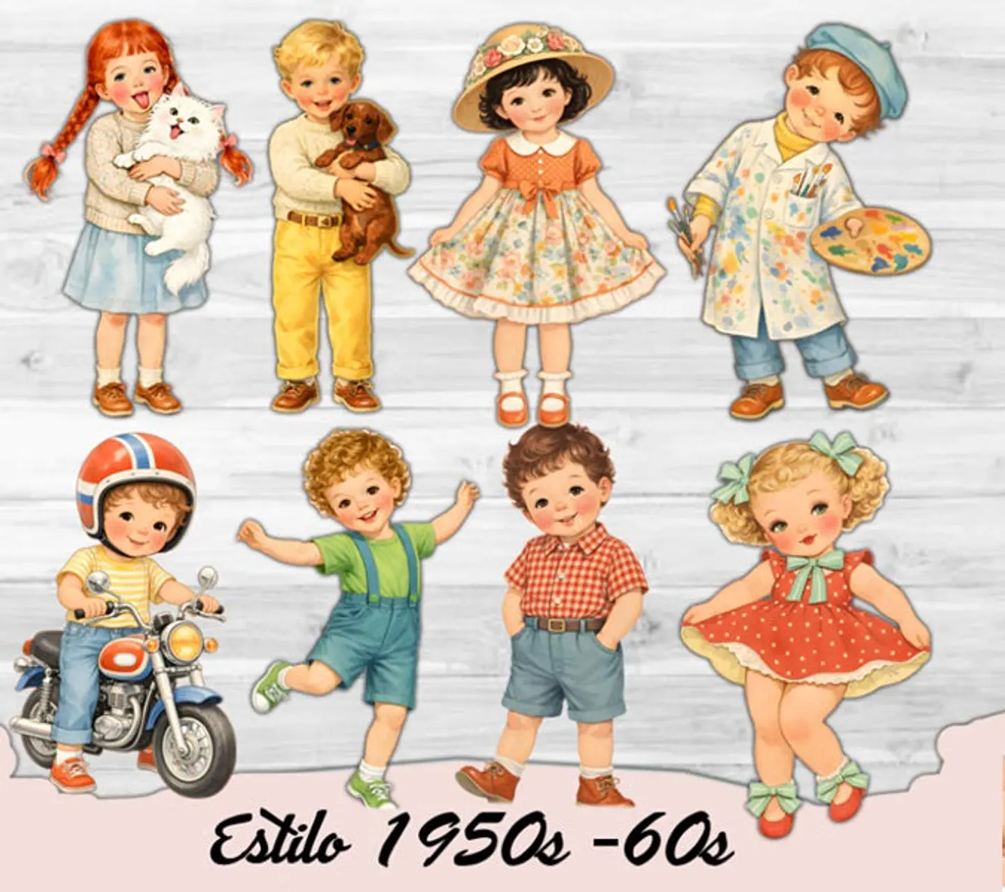 Stickers Muñequitos de 1950s / 70s – 25 Personajes Retro 3