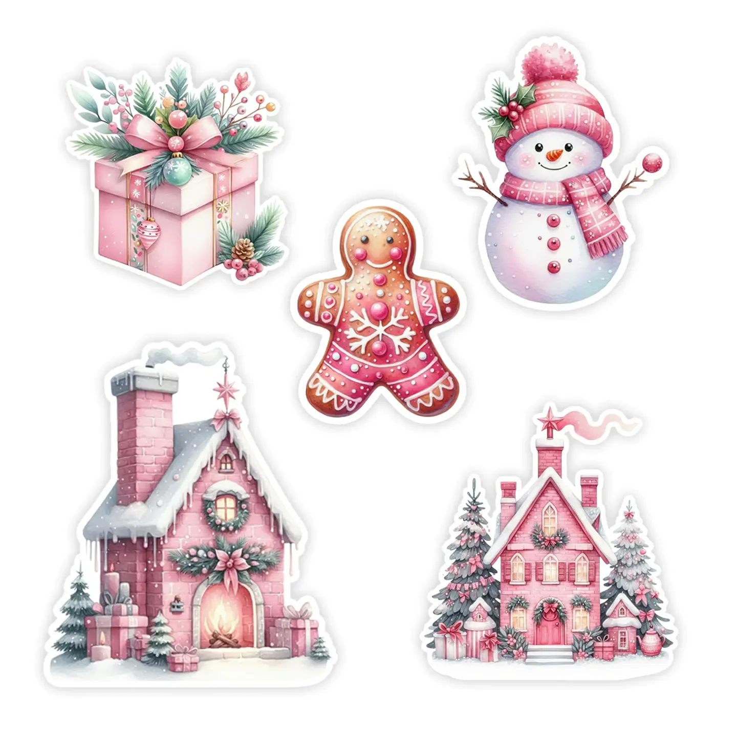 Set 23 Stickers Rosa Navidad Imprimibles 4