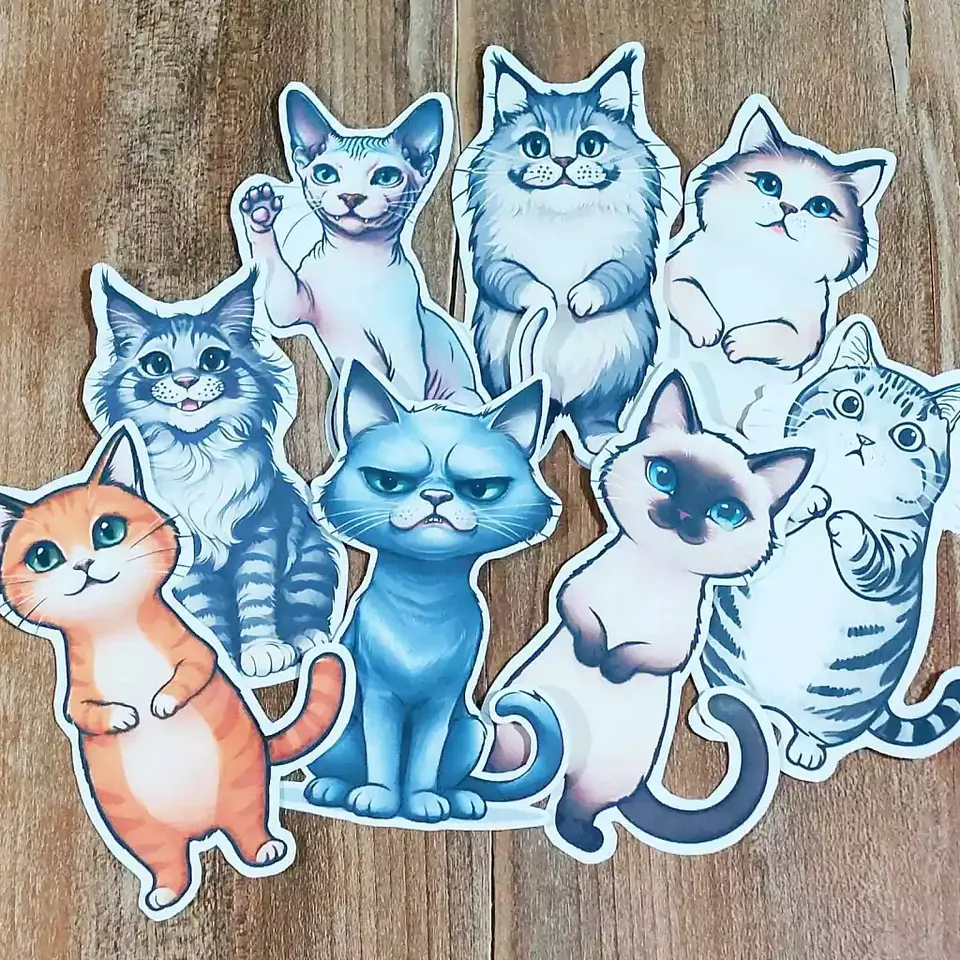Set de 8 Marca-Páginas de Gatitos Imprimibles 5
