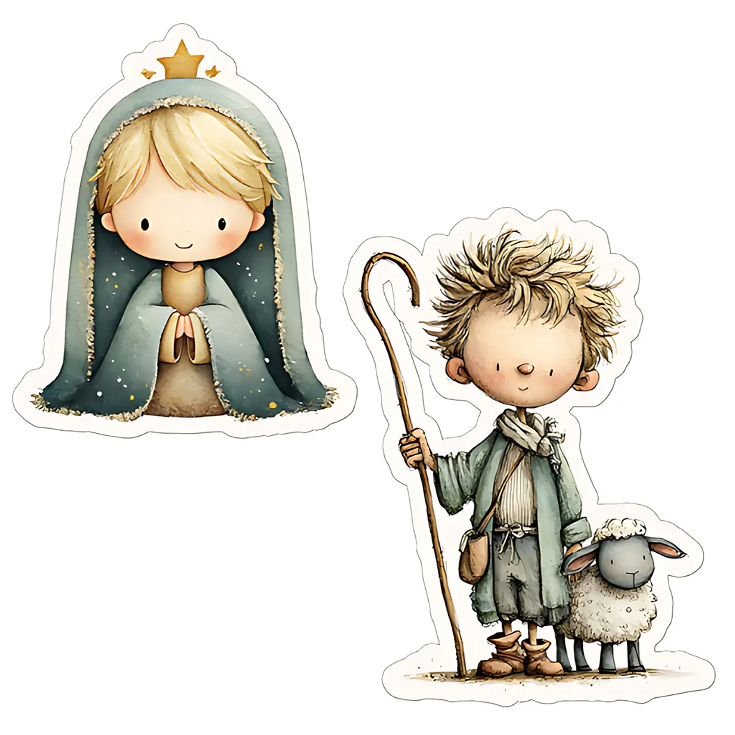 Pack 135 Stickers Nacimiento Navideño Imprimible 4