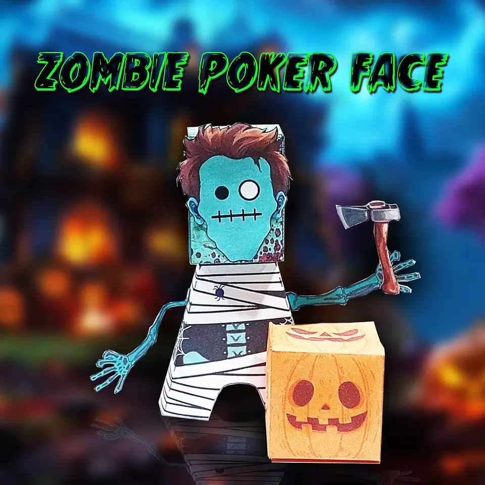 Zombie Poker-Face Imprimible 6