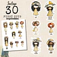 Plancha 30 Stickers Muñequitas Margarita Recortables - Miniatura 6