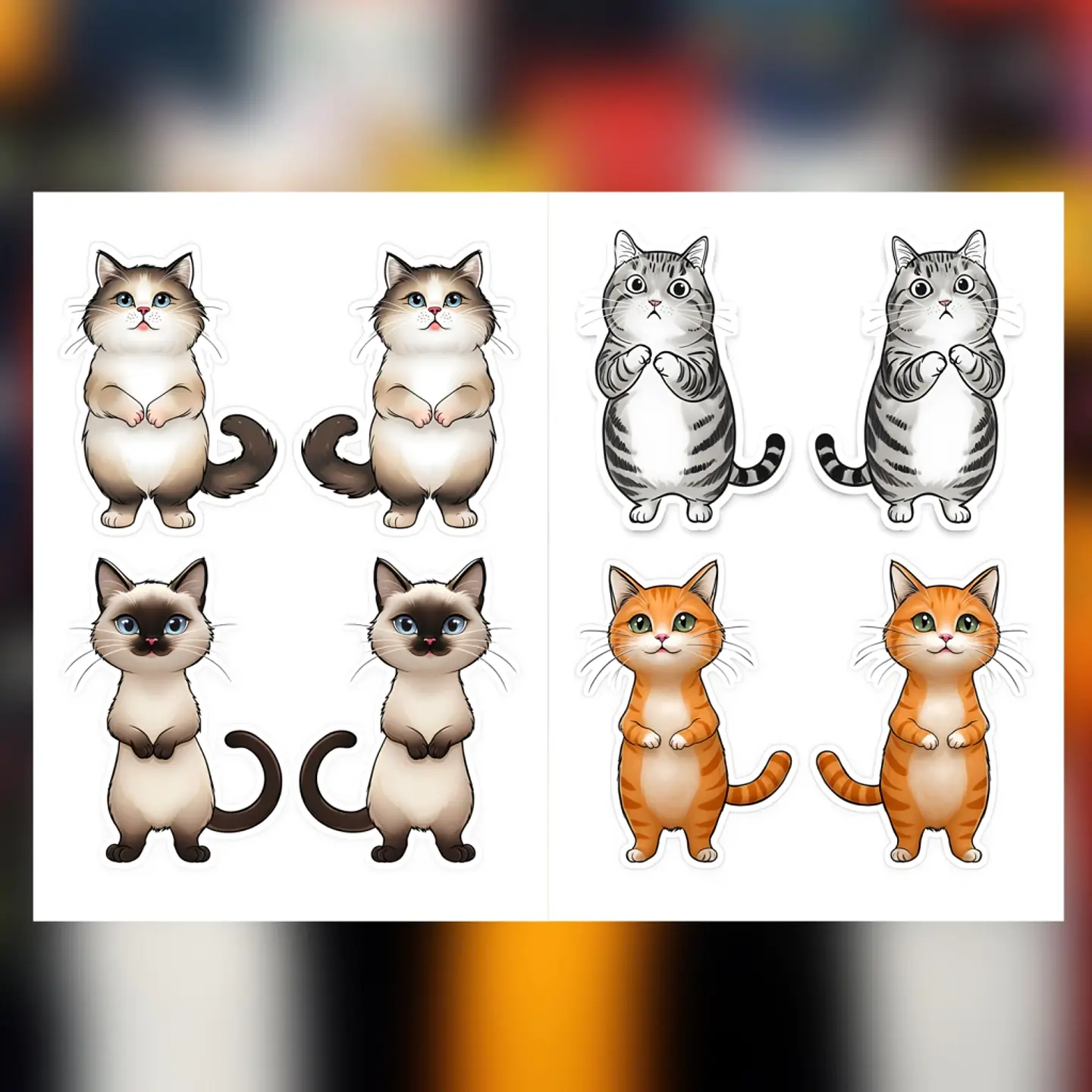 Set de 8 Marca-Páginas de Gatitos Imprimibles 8