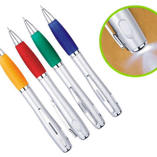 Bolígrafo con Linterna LED 100 unidades con logo Full color