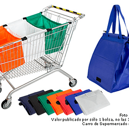 Bolsa Reutilizable Cart  35 x 35 x 25 cm aprox. extendido. E41