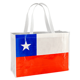 Bolsa TNT Bandera Chilena 40 x 30 x 12 cm.