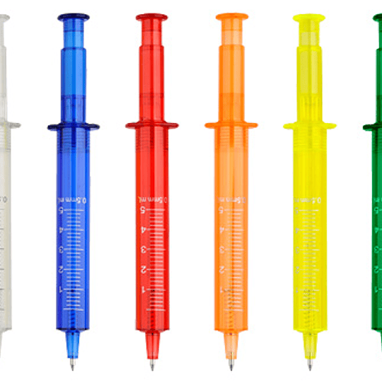 Bolígrafo Plástico Jeringa 100 unidade con logo full color