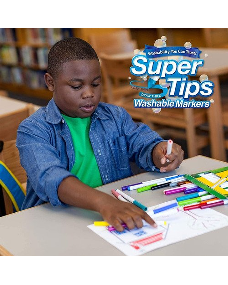 Marcadores Crayola Super Tips 20 Colores Lavables