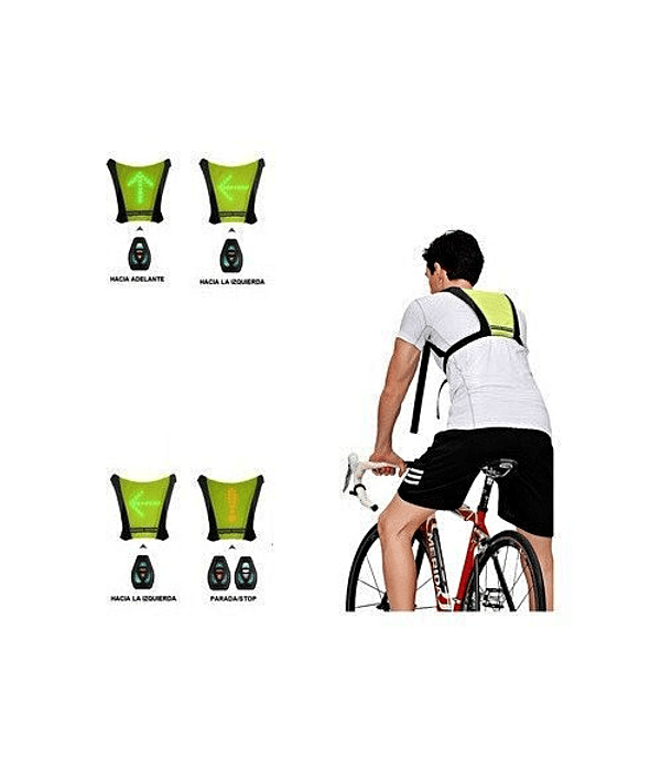 Led Mochila Con Indicador De Dirección Bicicleta Seguridad