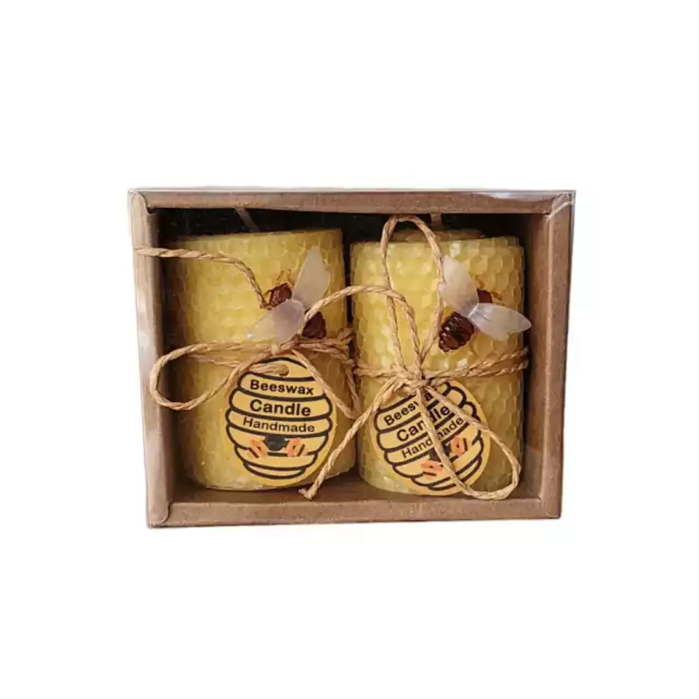 Pack 2 Cirios de Cera de Abeja – Miel (6.5 x 4 cm) 1