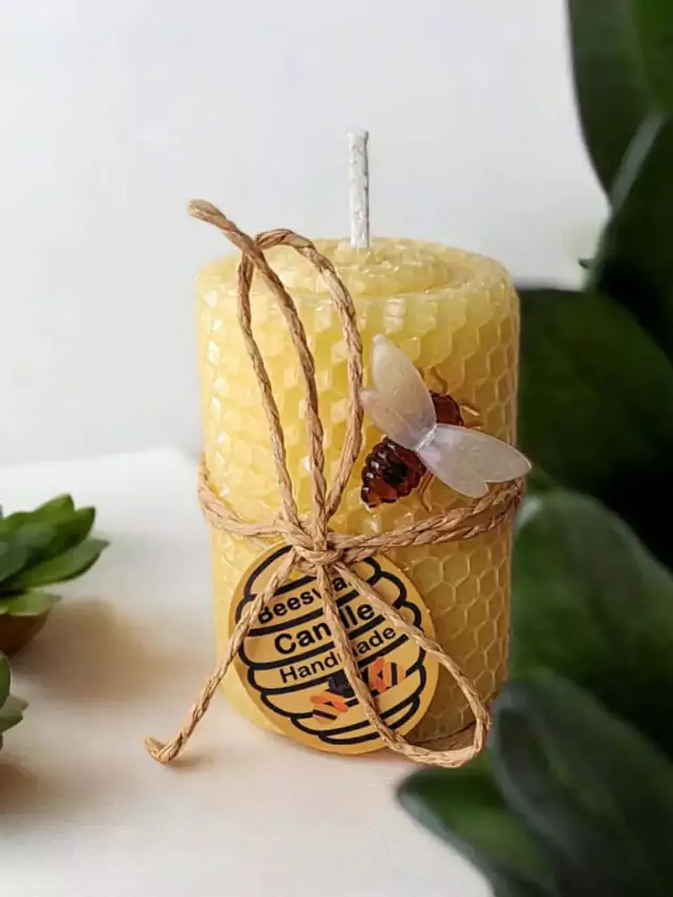 Pack 2 Cirios de Cera de Abeja – Miel (6.5 x 4 cm) 2